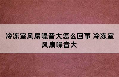 冷冻室风扇噪音大怎么回事 冷冻室风扇噪音大